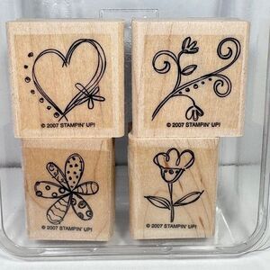 Stampin' Up DOODLE THAT 4-Pc Stamp Set Retired Vintage Spring